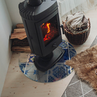 Plaque verre devant cheminée Motifs de carreaux de céramique