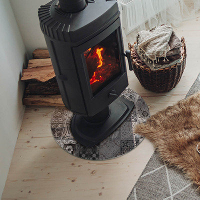 Plaque verre devant cheminée Motifs de carreaux décoratifs