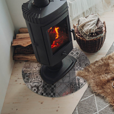 Plaque verre devant cheminée Motifs de carreaux décoratifs