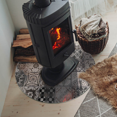 Plaque verre devant cheminée Motifs de carreaux décoratifs