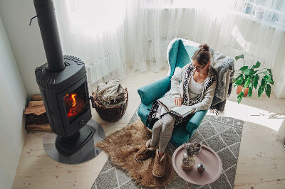 Plaque verre devant cheminée Texture béton avec effet