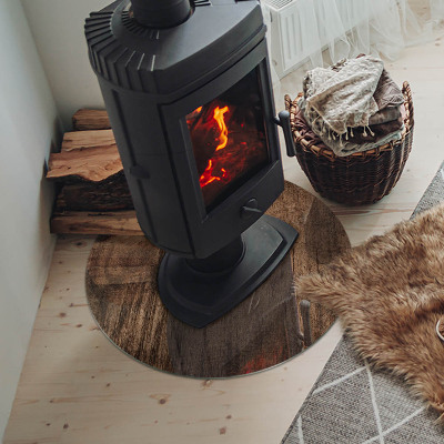 Plaque verre devant cheminée Motif bois naturel