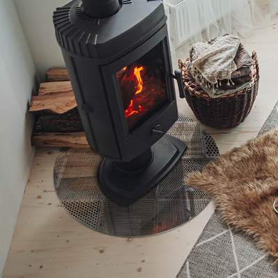 Plaque verre devant cheminée Modèle de tôle perforée