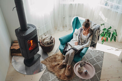 Plaque verre devant cheminée Motif de structure en marbre