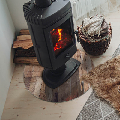 Plaque verre devant cheminée Planche de bois dans la disposition