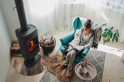Plaque verre devant cheminée Planche de bois dans la disposition