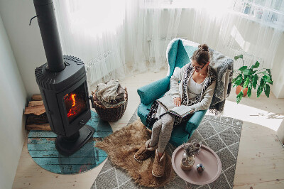 Plaque verre devant cheminée Planches de style rustique