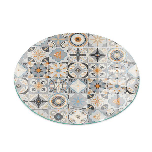 Plaque verre devant cheminée Motifs de mosaïque dans les carreaux