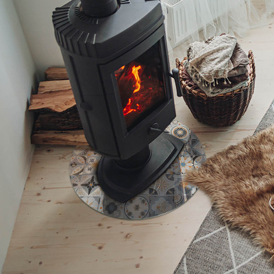 Plaque verre devant cheminée Motifs de mosaïque dans les carreaux