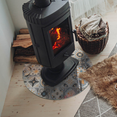 Plaque verre devant cheminée Motifs de mosaïque dans les carreaux