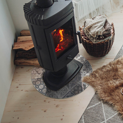 Plaque verre devant cheminée Motif de mosaïque décorative