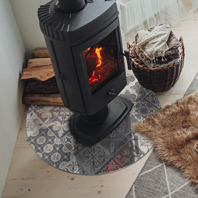 Plaque verre devant cheminée Motif de mosaïque décorative