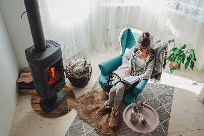 Plaque verre devant cheminée Planche de bois avec veinage