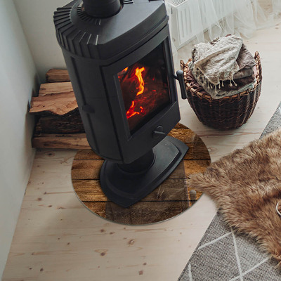 Plaque verre devant cheminée Planche de bois avec veinage