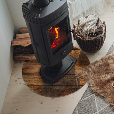 Plaque verre devant cheminée Planche de bois avec veinage