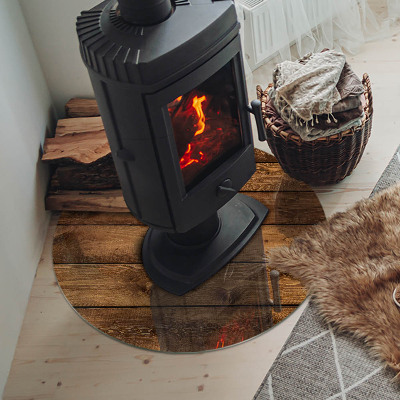 Plaque verre devant cheminée Planche de bois avec veinage