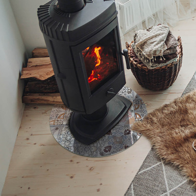 Plaque verre devant cheminée Motifs de mosaïque dans les carreaux