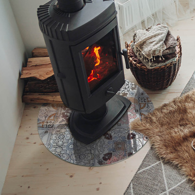 Plaque verre devant cheminée Motifs de mosaïque dans les carreaux