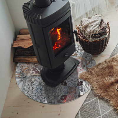 Plaque verre devant cheminée Motifs de mosaïque dans les carreaux