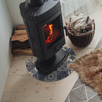 Plaque verre devant cheminée Motif mosaïque avec des fleurs