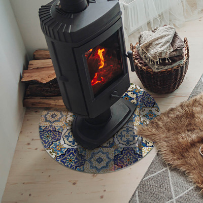 Plaque verre devant cheminée Motif mosaïque avec des fleurs