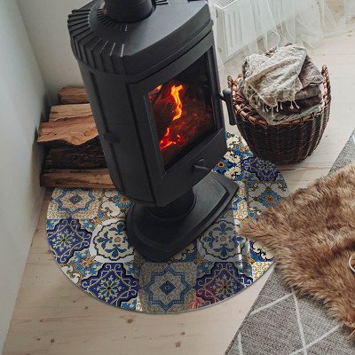 Plaque verre devant cheminée Motif mosaïque avec des fleurs