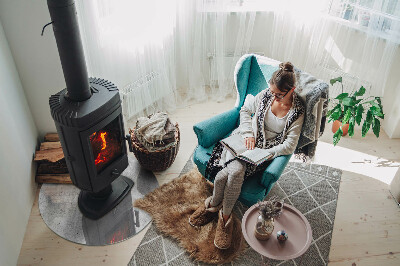 Plaque verre devant cheminée Texture de béton brut