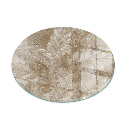 Plaque verre devant cheminée Feuilles aux motifs subtils