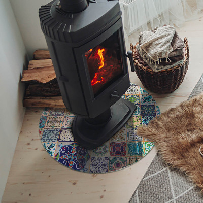 Plaque verre devant cheminée Motifs de mosaïque sur les carreaux