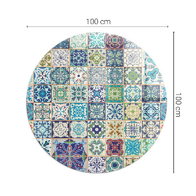 Plaque verre devant cheminée Motifs de mosaïque sur les carreaux