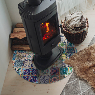 Plaque verre devant cheminée Motifs de mosaïque sur les carreaux