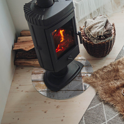 Plaque verre devant cheminée Planche de bois endommagée