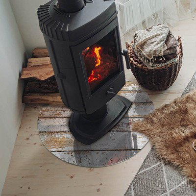 Plaque verre devant cheminée Planche de bois endommagée