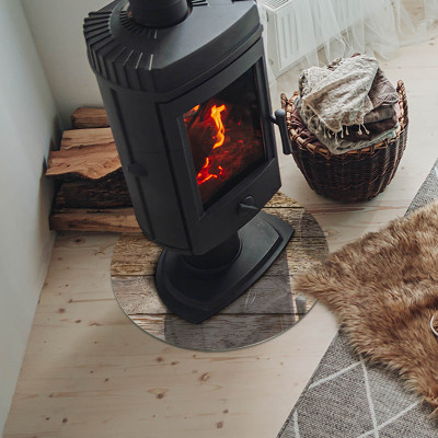 Plaque verre devant cheminée Planches de bois naturel