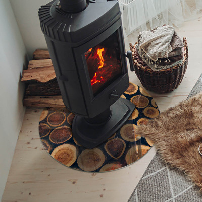 Plaque verre devant cheminée Boîte avec bois coupé