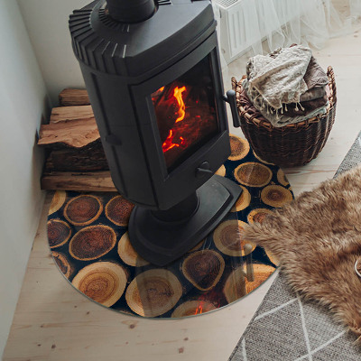 Plaque verre devant cheminée Boîte avec bois coupé