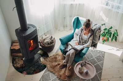 Plaque verre devant cheminée Motif floral avec des papillons