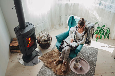Plaque verre devant cheminée Motif de veines de marbre
