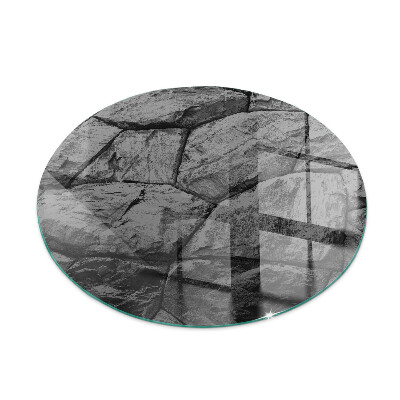 Plaque verre devant cheminée Motif en pierre naturelle