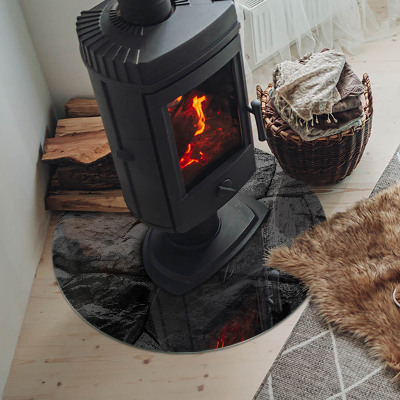 Plaque verre devant cheminée Motif en pierre naturelle