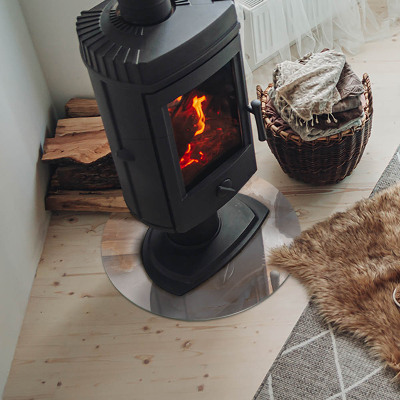 Plaque verre devant cheminée Motif en pierre naturelle