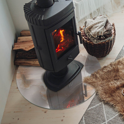 Plaque verre devant cheminée Motif en pierre naturelle