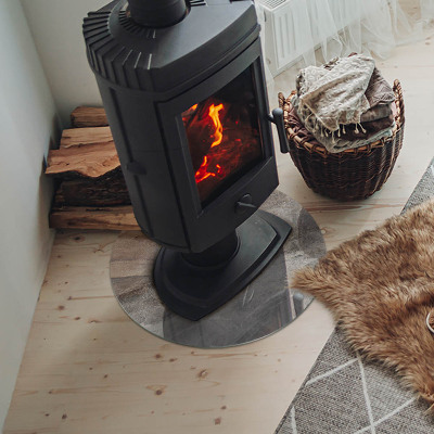 Plaque verre devant cheminée Motif en pierre naturelle