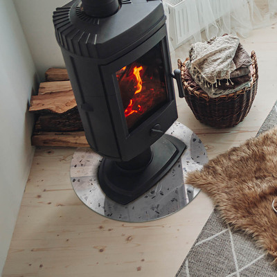 Plaque verre devant cheminée Motif de pierre avec particules