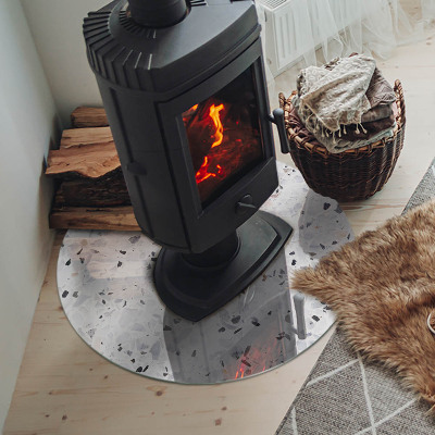 Plaque verre devant cheminée Motif de pierre avec particules