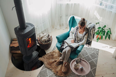 Plaque verre devant cheminée Couleur graphite foncé