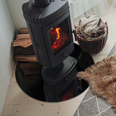 Plaque verre devant cheminée Couleur graphite foncé