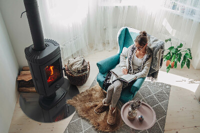 Plaque verre devant cheminée Couleur gris-brun