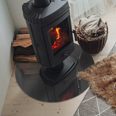 Plaque verre devant cheminée Couleur gris-brun