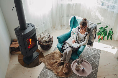 Plaque verre devant cheminée Couleur marron